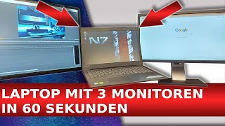 3 Monitore an Laptop anschließen 🆗 Mehrere Bildschirme einfach mit jedem Notebook verbinden [upl. by Adanama]