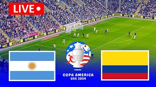 ⚽LIVE ARGENTINA VS COLOMBIA  Copa America 2024  Match Live Now  PES 21 Simulation [upl. by Elrebmik800]