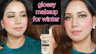 Glossy makeup tutorial for winter step by step ✅ dry skin makeup makeuptutorialglossymakeup [upl. by Asilahs833]