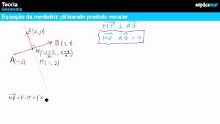 Matemática 11º Ano  Equação Mediatriz Produto Escalar Vetores [upl. by Ahseinat580]