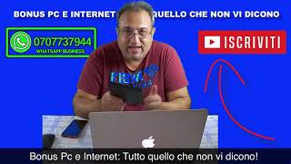 BONUS PC E INTERNET TUTTO QUELLO CHE NON VI DICONO [upl. by Ellevel]