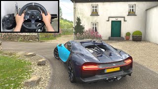 Forza Horizon 4 Bugatti Chiron Steering Wheel  Paddle Shifter Gameplay [upl. by Rezeile]