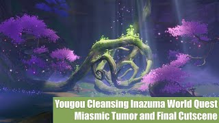 Genshin Impact  Yougou Cleansing Miasmic Tumor Fight and Final Cutscene Inazuma World Quest [upl. by Navak]