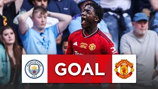 GOAL  Kobbie Mainoo  Manchester City 02 Manchester United  Final  Emirates FA Cup 202324 [upl. by Beera57]