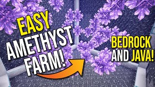 EASY Amethyst Farm Minecraft tutorial for Minecraft Bedrock AND Java [upl. by Aldric]