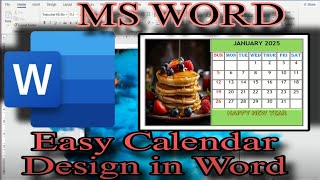 Create January 2025 Calendar in MS Word Simple Design Tips [upl. by Naryb]