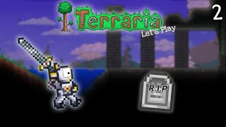 Terraria 144 Lets Play Ep2  NOT ready for a boss fight [upl. by Ognimod]