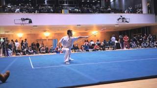 Jon Wright  Adv Spear  2016 Wushu Collegiates  Columbia [upl. by Ellerd]