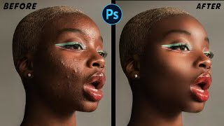 Professional face retouching in just 4 minutes  photoshop tutorial [upl. by Oribel58]