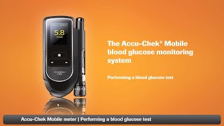 AccuChek Mobile Performing a blood glucose test [upl. by Arty]