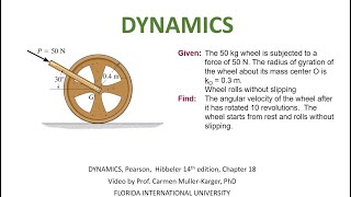 DYNAMICS Example 181 Principle of Work and Energy [upl. by Gala]