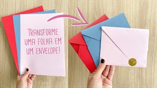 COMO FAZER UM ENVELOPE DE PAPEL SUPER FÁCIL [upl. by Dich]