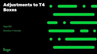 Sage 300 Canada — Adjustments to T4 Boxes Canada [upl. by Nitza]