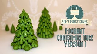 Fondant Christmas tree version 1 video how to tutorial cake topper [upl. by Gerius250]