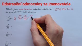 Odstranění odmocniny ze jmenovatele [upl. by Ayikahs]