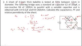 Schering Bridge  Example Problems 22  Electrical Instruments  EIM   Lec  53 [upl. by Alludba76]