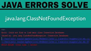 javalangClassNotFoundException commysqljdbcDriver  Error Solved [upl. by Eelydnarb]