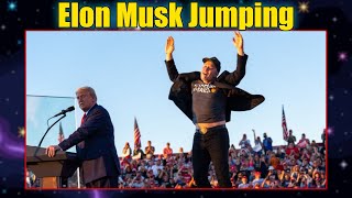 ELON MUSK JUMPS AT TRUMP RALLY [upl. by Vowel]