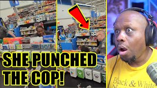 Fat Woman SCREAMS quotWalmart is RACISTquot after getting ARRESTED for PUNCHING a cop and TRASHING store [upl. by Eynenihc67]