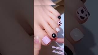 Easy cow print nails 🧁nailart naildesigns nailpolishhack shortoday shorts [upl. by Ennovi433]