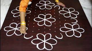 13 dots Sankranthi muggulu for 2018  pongal kolam designs with dots easy and simple rangoli [upl. by Ambrosia]