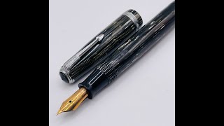 Parker Vacumatic Shadow Wave Silver Fountain Pen Restored [upl. by Plank986]