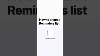 How to share a Reminders list on iPhone iPad and iPod touch — Apple Support [upl. by Reed]