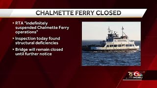 Chalmette Parish Road Bridge failed DOTD inspection causing Chalmette Ferry to close indefinitely [upl. by Dix949]