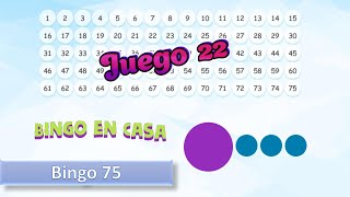 Bingo 75 Bolas en Casa  Juego 22  Bingo Casero Online [upl. by Win834]