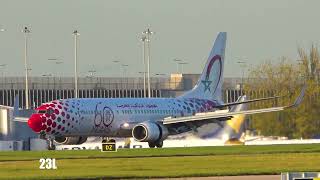 Beautiful Royal Air Maroc 60 Years Livery CNRGV Boeing 73785P AT818 Casablanca To Manchester [upl. by Trebloc548]