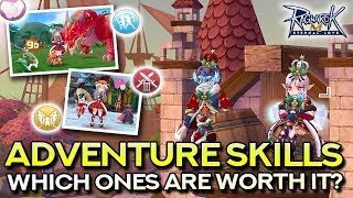 ALL ADVENTURE SKILLS EXPLAINED  Ragnarok Mobile Eternal Love [upl. by Ranit]