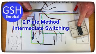 Wiring Diagram Lighting Circuit 2 Plate Method Taking the Feed to the Switch 2 Way and Intermediate [upl. by Badr]