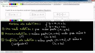 Secondaire 4 SN Québec Système déquation nombre de solution exercice 12 [upl. by Gibby]