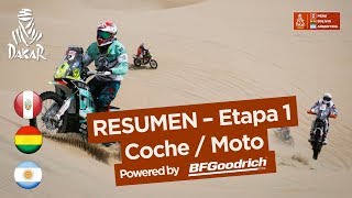 Resumen  CocheMoto  Etapa 1 Lima  Pisco  Dakar 2018 [upl. by Anelam]