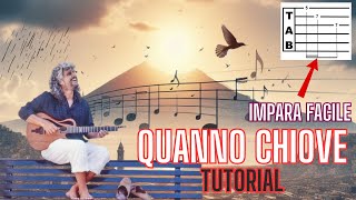 Pino Daniele  Quanno Chiove TUTORIAL con arpeggio e accordi  Tab Chitarra [upl. by Tupler]