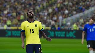 PES 2021 Gameplay  Sverige  Estland  Nations League  2024 [upl. by Xylon411]