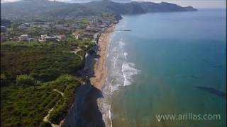 Corfu Arillas Beach 2017 4K aerial drone views [upl. by Crenshaw296]