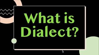 What is Dialect Regional or Social Variety of a Language Variation in Grammar sociolinguistics [upl. by Frankie]