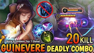 20 Kills DAMAGE BRUTAL Guinevere New Build and Best Emblem PLS TRY  Build Top 1 Global Guinevere [upl. by Ehman]