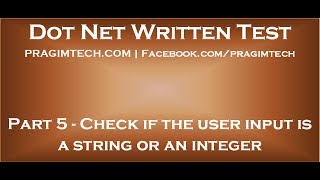 Part 5 Program to check if the user input is a string or an integer [upl. by Eluj]