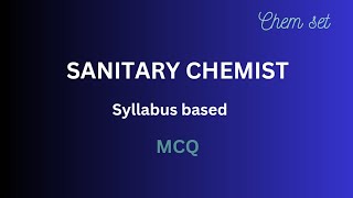 Sanitary chemist  KWA Colorimetry MCQchemset [upl. by Catton137]