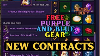 Throne and Liberty NEW CONTRACTS  How To Get Free Purple and Blue Gear Beginners Guide [upl. by Milurd]