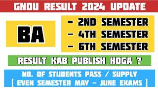 GNDU BA Classes Result 2024  Gndu BA 2nd 4th amp 6th Semester Result  Gndu Even Semester Result [upl. by Polad134]