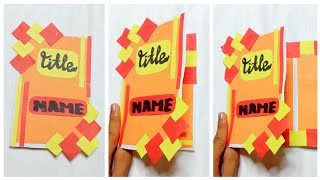 How To make A Handmade AESTHETIC BROCHURE For School ProjectFront Page Design With Design Ideas [upl. by Einniw]