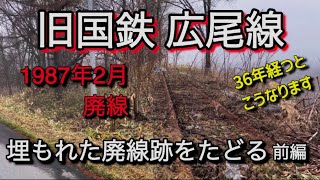 旧国鉄 広尾線【埋もれた廃線跡をたどる 前編】1987年2月廃線36年経つとこうなります [upl. by Annairb186]