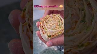 100 Layer Onion Paratha  paratharecipe parathalovers layerparatha viralshortvideo [upl. by Ileane]