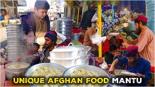 Discovering Unique Afghan food Mantu  Authentic Afghan Dumplings at Street Food Stalls  4K [upl. by Oetsira]