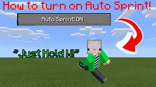 How to turn on AUTO SPRINT in Minecraft Bedrock No addons [upl. by Sivat]