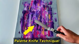 Abstract Painting with Palette Knife  Easy Technique for Beginners [upl. by Auhsaj]