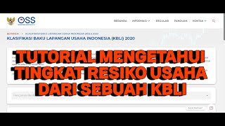 CARA MENGETAHUI TINGKAT RESIKO USAHA SEBUAH KBLI OSS RBA [upl. by Nod]